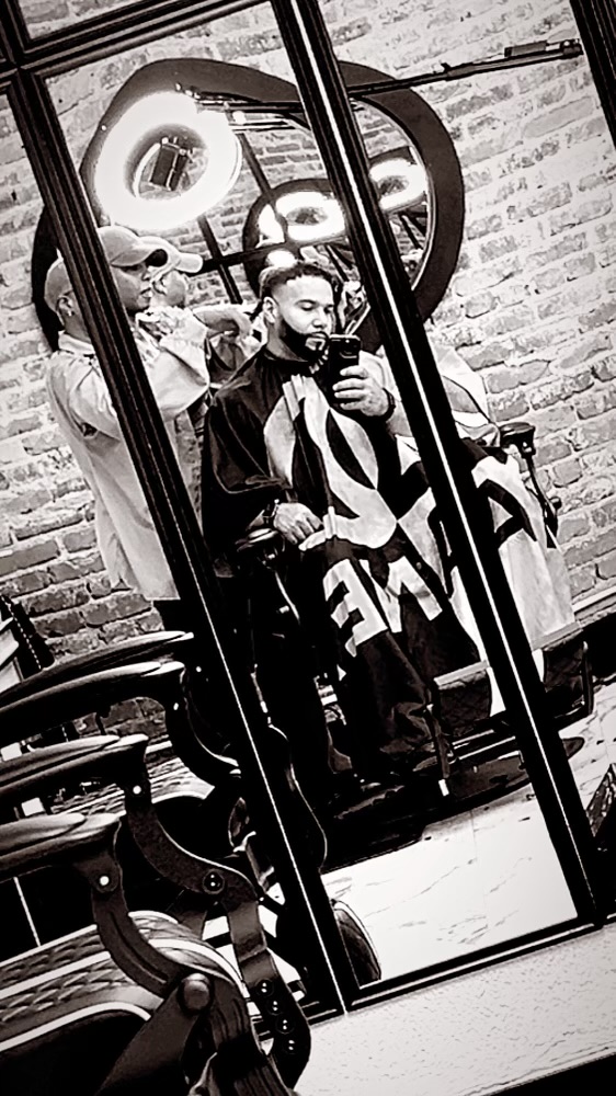 Client in the chair at Chopaholix, Uptown Charlotte